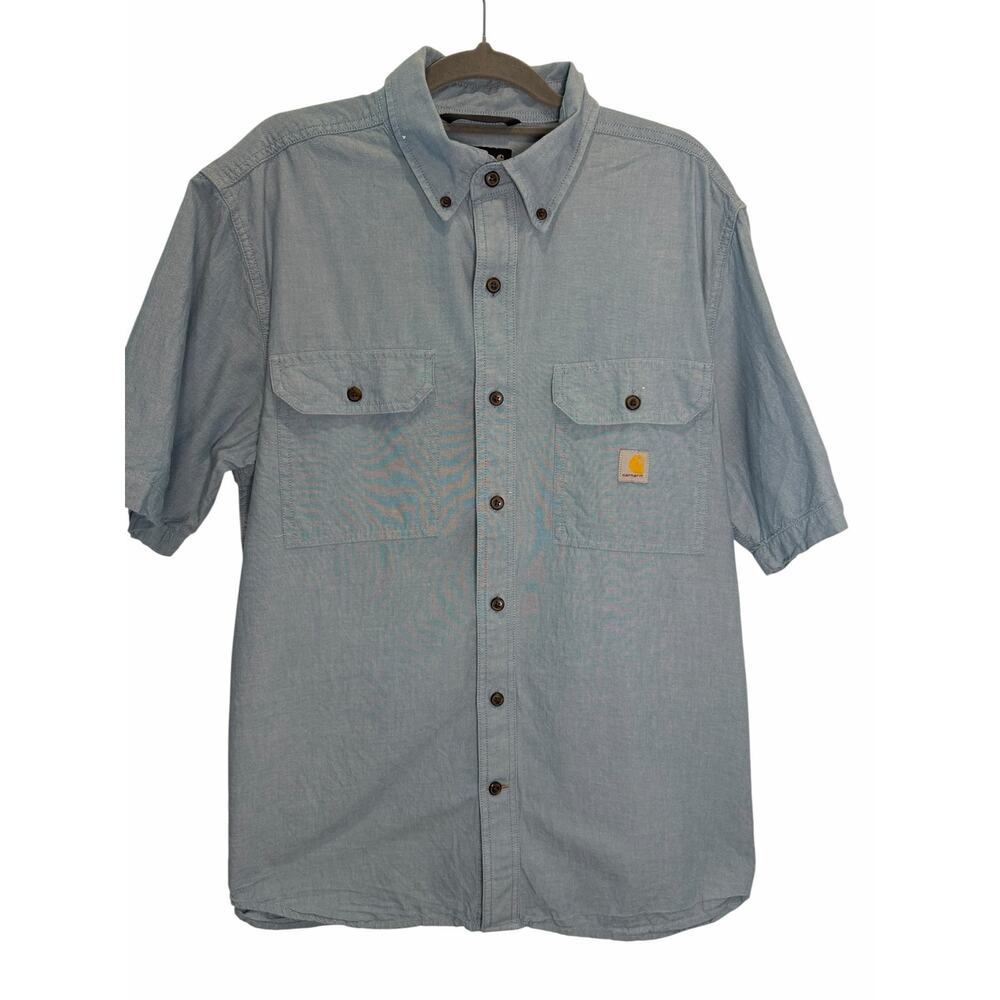 Carhartt Loose Fit Work Shirt M Light Blue Cotton Utility Gorpcore Ranchwear